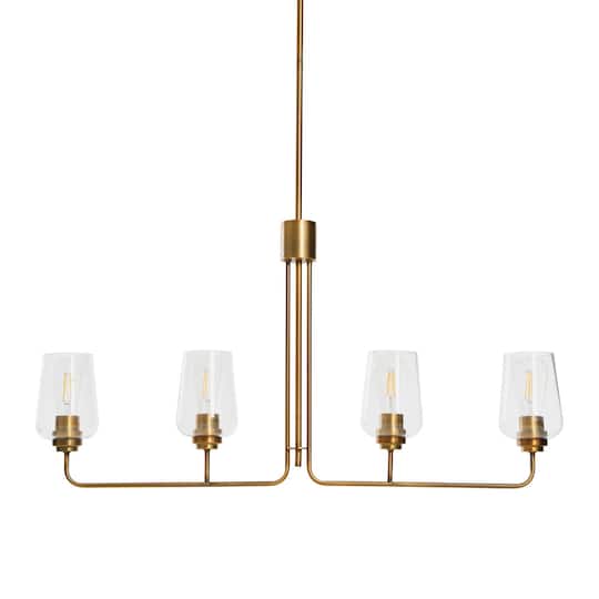 Hello Honey® Robert Stevenson Lighting Holden Metal & Glass 4-Light Linear Chandelier